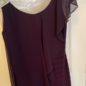 Studded shoulder chiffon dress